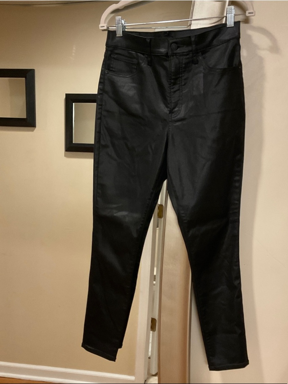 Express Black Coated Skinny Jeans